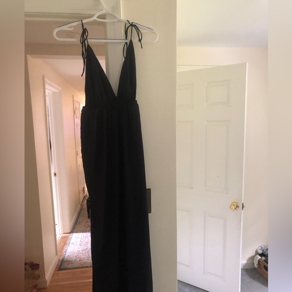 Revolve Super down black maxi dress size small.